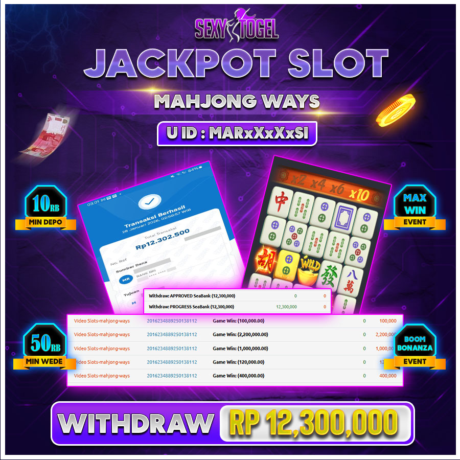 SEXYTOGEL JACKPOT SLOT MAHJONG WAYS Rp.12.300.000.,-LUNAS